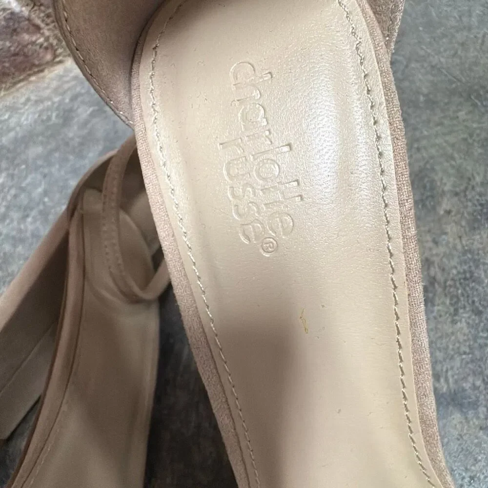 Charlotte Russe Women’s Nude & Clear Block Heel Sandal Size 8 NEW